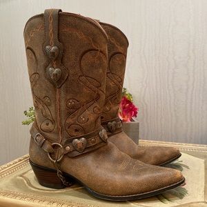 Durango Crush Heartbreaker Pointed Toe Women’s Cowboy Boots Sz 9